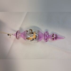 Pink and Gold Glass Ornament